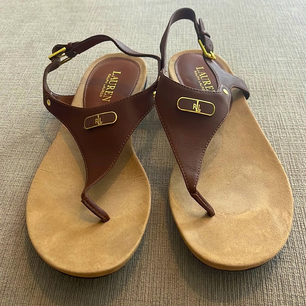 Brown Leather Ralph Lauren sandals
